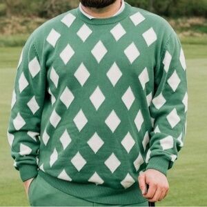 Brand New Bogey Boys Rhombus Sweater Golf Green Diamond Crewneck